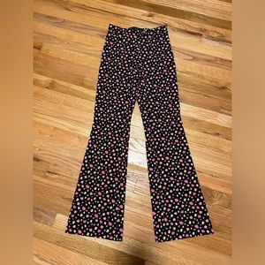 VERSACE classic flare pants with orchid print